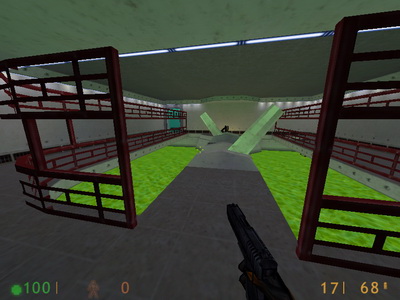 biohazard - старая карта для half-life, вид на роторы и путь через них к эгону